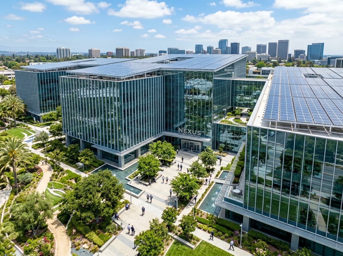 Corporate headquarters campus powered by Solara Energy solar array